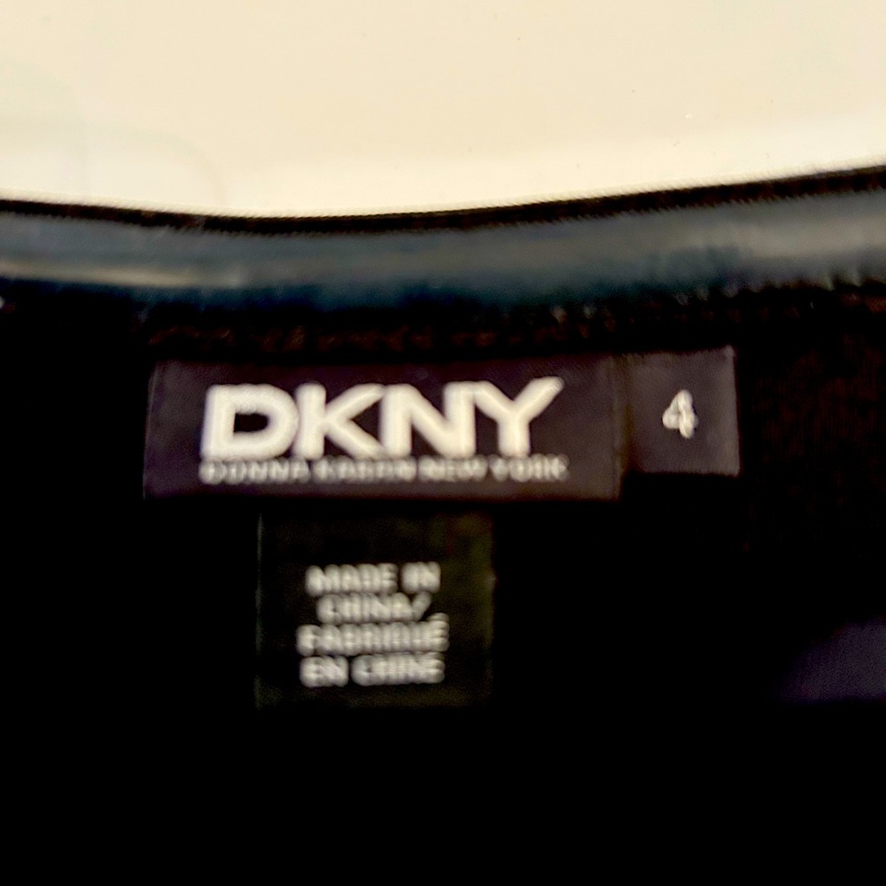 DKNY black strapless dress